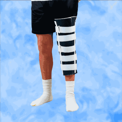 Knee immobilizer, 19", universal, nonhinged, blue