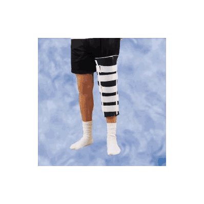 Knee immobilizer, 19", universal, cut-away, blue
