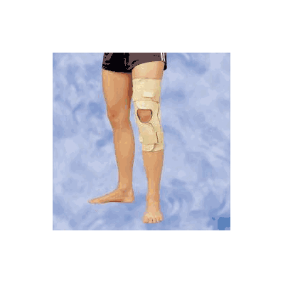 Knee support, medium, 18 to 20.5", hinged, neoprene