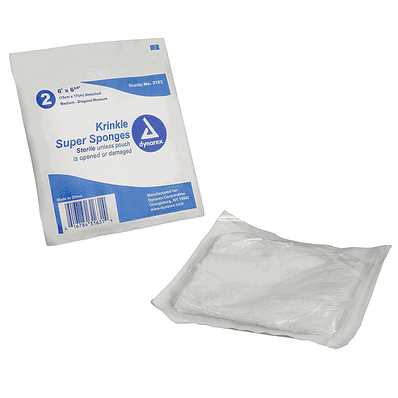 Krinkle Super Sponges 6" x 6.75", Sterile, 2