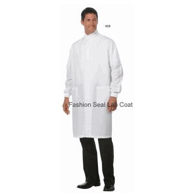 Lab Coat, 2 Lower Pockets, Throat-Guard Collar