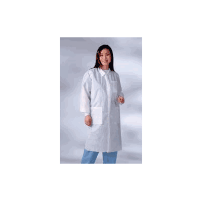 Lab Coat Blue Large Long Sleeve Mid Length -