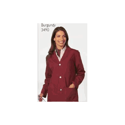 Lab Coat Burgundy Medium Long Sleeve - Coat,