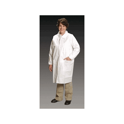 Lab Coat, Elas Wrst, 3 Pckts, Wht, Xl - Medli