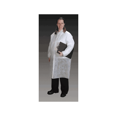 Lab Coat, Elas Wrst, No Pckts, Wht, S - Medli