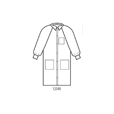 Lab Coat Fluidgard White Medium Long Sleeve