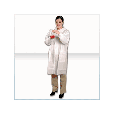 Lab Coat, Knit Wrst, 3 Pckts, Wht, 4xl - Medl