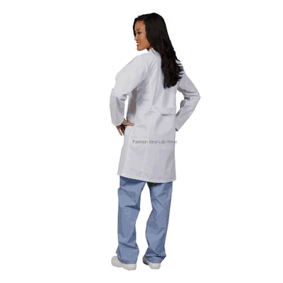 Coat, Lab Lds 2 Lower Pckt Cell Pckt Wht 36"