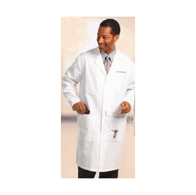 Lab Coat, Male Knee Length with Button Front Closure