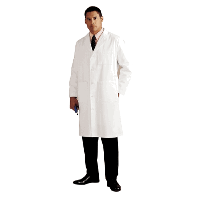 Lab Coat, Size 50 Mid Length with Open Colla