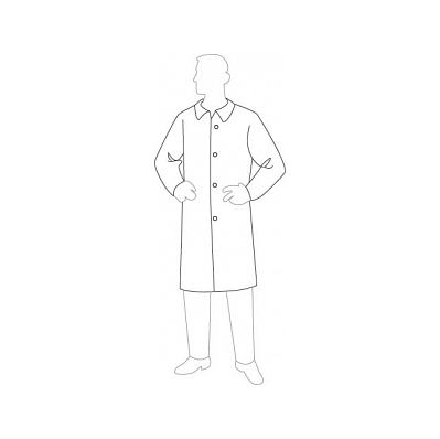 Lab Coat, Snap Front, Collar, Med - Medline