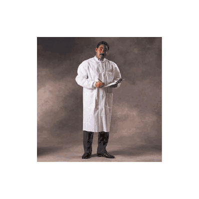 Lab Coat White Large Long Sleeve Knee Length