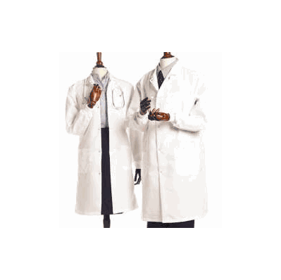 Lab Coat White Large Long Sleeve Knee Length