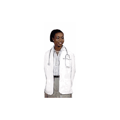 Lab Coat White Large Long Sleeve Waist Length