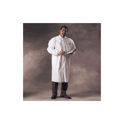 Lab Coat White Medium Long Sleeve Knee Length