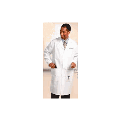 Lab Coat White Medium Long Sleeve Knee Length