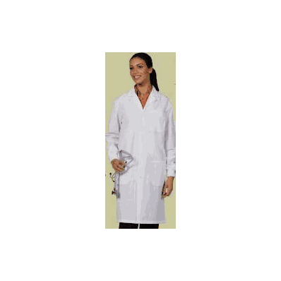 Lab Coat White Medium Long Sleeve Knee Length