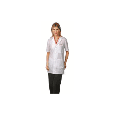 Lab Coat White Medium Short Sleeve 34 Inch -