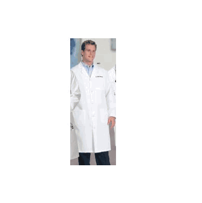 Lab Coat White Size 34 Long Sleeve Knee Lengt