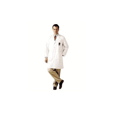 Lab Coat White Size 38 Long Sleeve Knee Lengt