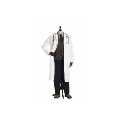 Lab Coat White Size 38 To 50 Long Sleeve Knee