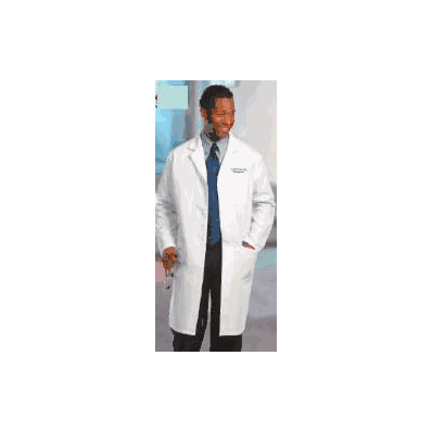Lab Coat White Size 40 Long Sleeve Knee Lengt
