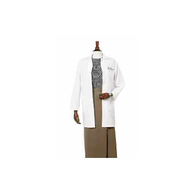 Lab Coat White Size 40 Long Sleeve Knee Lengt