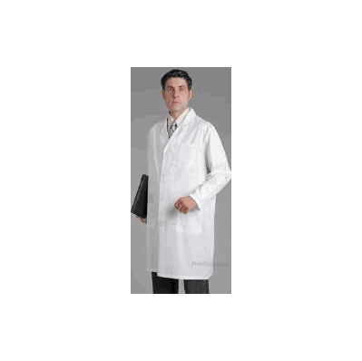 Lab Coat White Size 40 Long Sleeve Knee Lengt