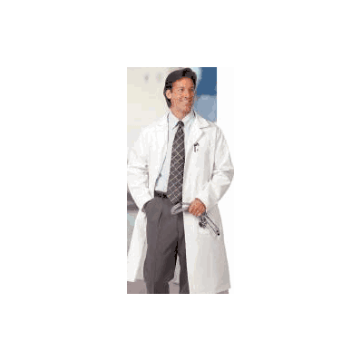 Lab Coat White Size 44 Long Sleeve Knee Lengt