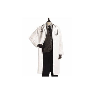 Lab Coat White Size 48 Long Sleeve Knee Lengt