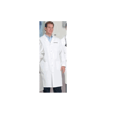 Lab Coat White Size 52 Long Sleeve Knee Lengt