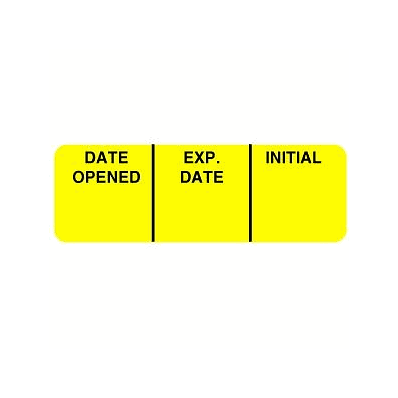 Label, Date Received / Date Opened / Expiration Date