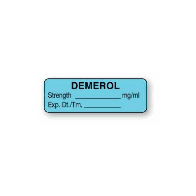 Label, Demerol Mfg/Ml 15x.5 Lt Blu (610/Rl) -