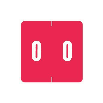 Label, Film Jacket, Tab 0|0, 2" X 2", Red