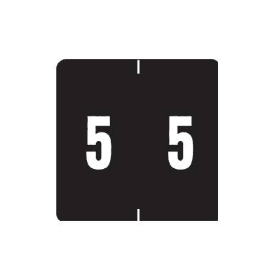 Label, Film Jacket, Tab 5|5, 2" X 2", Black