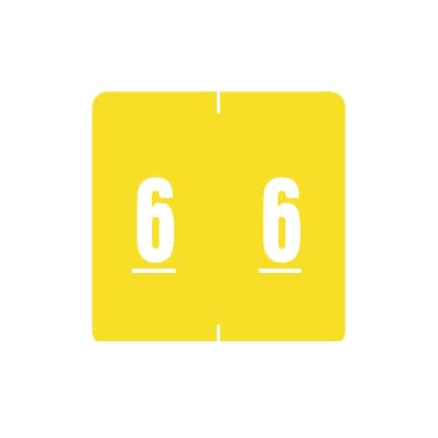 Label, Film Jacket, Tab 6|6, 2" X 2", Yellow
