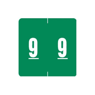 Label, Film Jacket, Tab 9|9, 2" X 2", Green
