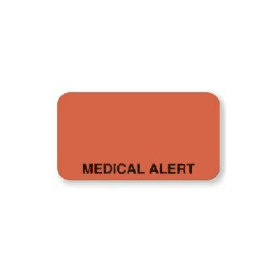 Label Medical Alert Orange 1.625 X 0.875 - La