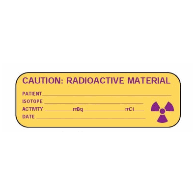 Label, Radioactive Waste, 2" x 3" (5 x 7.6 cm)