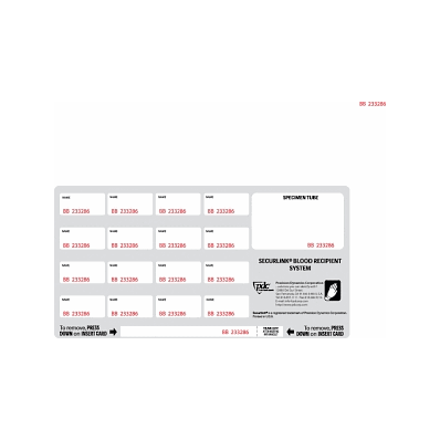 Label, Securlink BloOd Recipient - Label, Sec