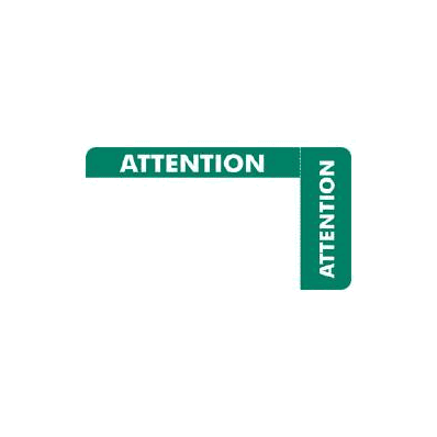 Label, Wrap Around Attn 3 1/4x1 3/4 Grn/Wht (