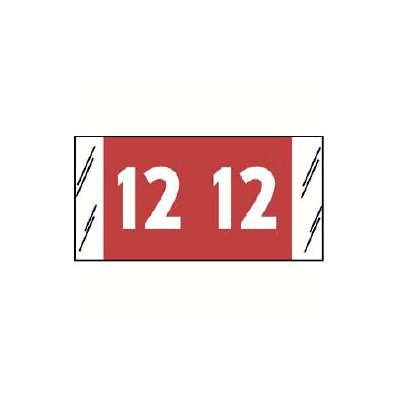 Label, Yr 12 Red 3/4" (500/Rl) - - Tabbies