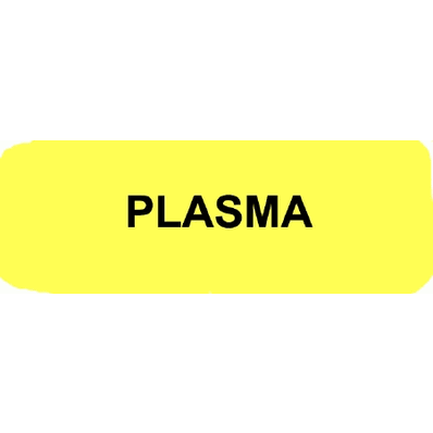 Laboratory Label, Plasma Forcep, 3/8" X 1-1/2"