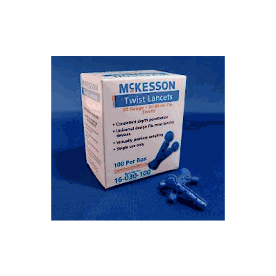 Lancet, 30 ga x 1.8 mm Needle, Twist Top Lancet