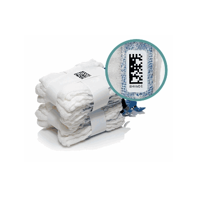 Lap Sponge, 18x18, Plstc Ring, Data Mat Tag -