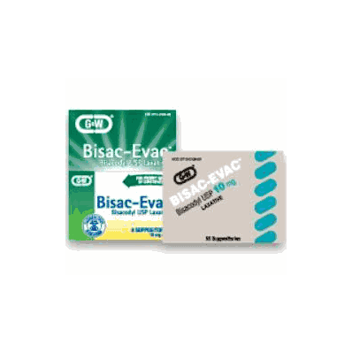 Laxative, 10 mg Suppository, Bisacodyl USP