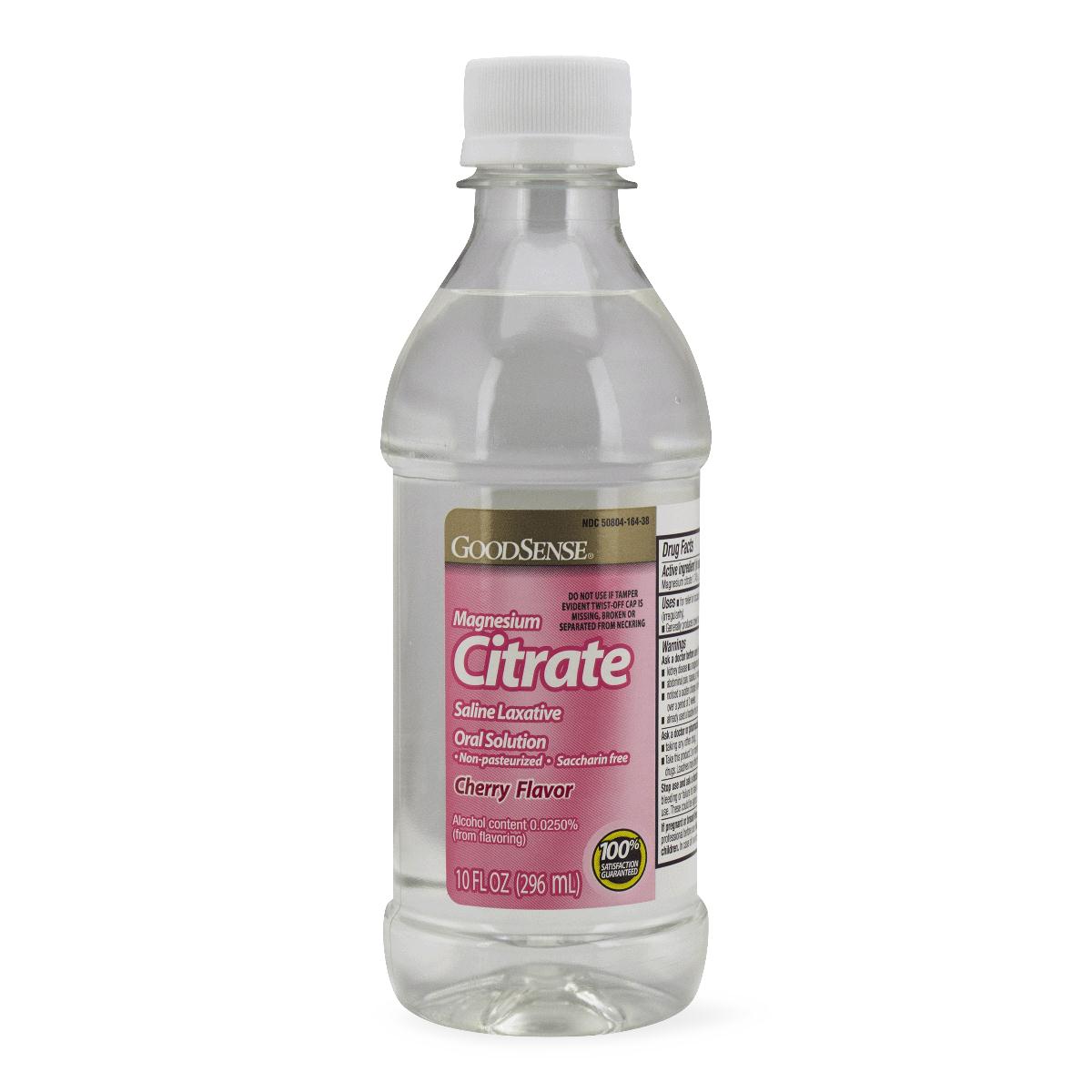Laxative, Cherry, 10 oz. Liquid Bottle, GoodSense Magnesium Citrate Low