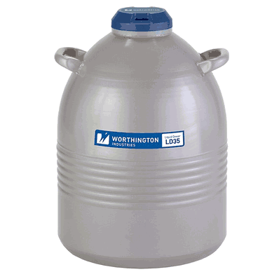 Liquid Nitrogen Storage Dewar, 35 L, 152 day static hold time #35LDB