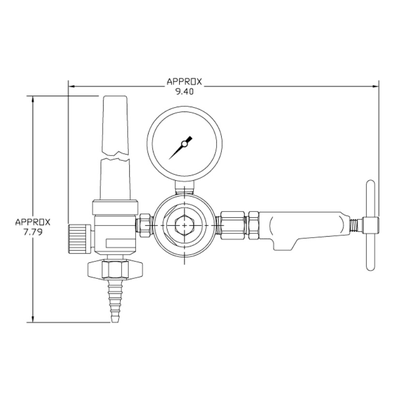 Carbon Dioxide Flowmeter M1-320-12FMH (Handtight)