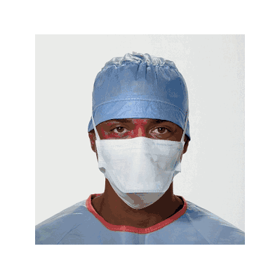 Mask, Surg, Duckbill, Pouch-type, Ties, Blue